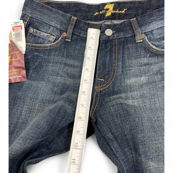 7 For All Mankind Flare Size 29 USA Made Denim Jeans 30 x 32 NEW Dead Stock VTG - Picture 8 of 15